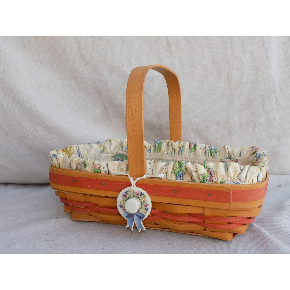 Mother's Day Early Blossoms Basket w/ Liner Protector & Charm Longaberger Basket - Picture 1 of 10